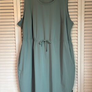 Lane Bryant Livi Green Sleeveless Dress with Drawstring Waist